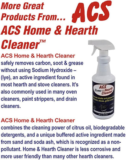 ACS Home & Hearth Cleaner - Biodegradable Citrus Spray for Glass, Grill, Stove - 22 Fl Oz