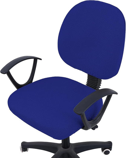 Smiry Office Computer Chair Covers for Desk Rotating Chair Protector | Stretch Jacquard Removable Washable Universal Slipcovers, Seat + Backrest Cover, Royal Blue