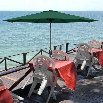 YSSOA 9' Patio Umbrella Outdoor Table Market Yard Umbrella with 8 Sturdy Ribs, Green