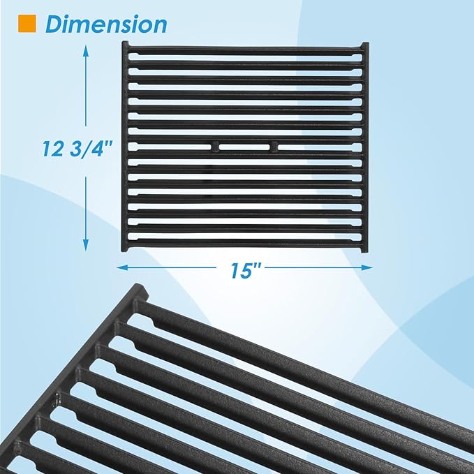 15 Inch Grill Grate for Broil King Grill Replacement Parts 9865-54 9453-54 9453-57 9453-64 9453-67 Signet 20, 90, 390 Crown 40, Grill Parts for Broil-Mate, Silver Chef, Sterling and More