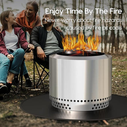 38" Fireproof Fire Pit Mat for Solo Stove Bonfire, 5-Layer Round Grill Mats for Outdoor Grill Deck Protector, Waterproof Pad for Solo Stove Accessories, BBQ Mat for Patio