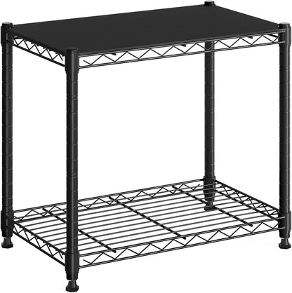 DUMOS 2-Tier Metal Wire Storage Shelves, Adjustable Standing Storage Rack Shelf, Heavy Duty Steel Shelving Unit Organizers for Kitchen Bathroom Pantry Garage, 23.1" Wx13.1 Dx22.2 H, Black