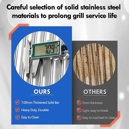 Gggratess Briquette Rock Grate Replacement Part for MHP Grill Parts WNK TJK AMCW AMCT Series Stainless Steel Grill Grate TJK2 WNK4DD WNK4 Ceramic Briquette Bottom Rock GG-Grate-SS