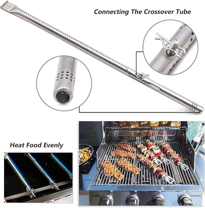 Criditpid Grill Replacement Parts for Charbroil Advantage 4 Burner 463344116, 463343819, 466344116 Models, Stainless Steel Grill Burners, Heat Plate Shields, Crossover Tubes and Ignitors.