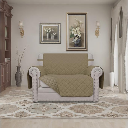 Easy-Going Reversible Couch Cover, Oversized Chair, Beige/Beige | Machine Washable Slipcover For Dogs, Water Resistant Furniture Mat For Living Room, Non-Slip Sofa Cover, Pet Friendly