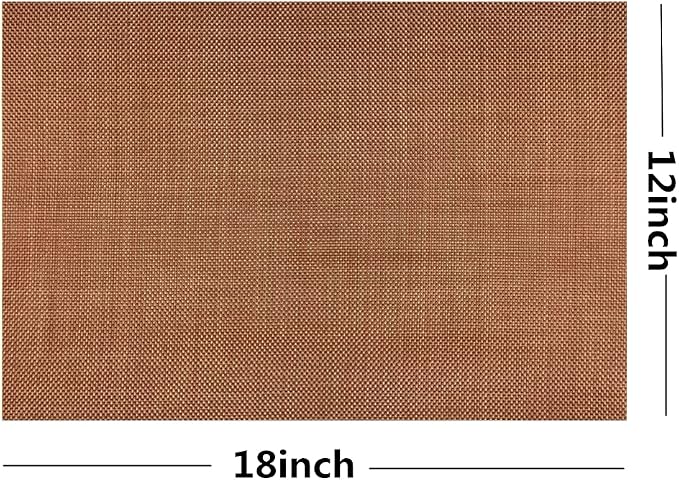 WAZAIGUR Placemats,Easy to Clean Crisscross Woven Vinyl Place Mats Durable Non-Slip Heat Resistant Table Mats,Placemats for Kitchen Table Set of 4,Rust Red