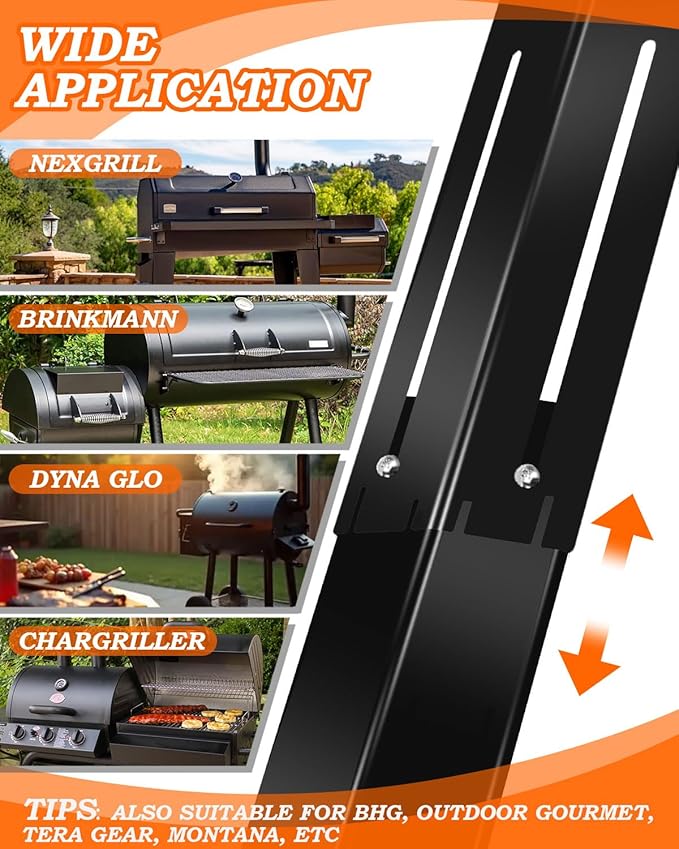 13.5-25 Inch Universal Adjustable Grill Heat Plates Shields, Heat Tents, Burner Covers Guard, Heat Deflector Diffuser, Flame Tamer for Charbroil Chargriller Brinkmann Grill,3 Pack
