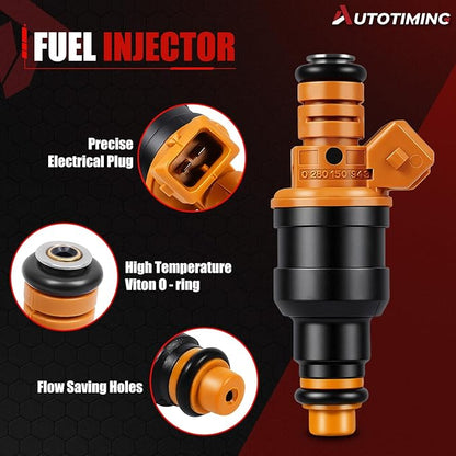 Fuel Injectors Set of 8 Compatible with Ford 1993-2004 E150 E250 E350 F150 F250 F350 4.2L 4.6L 5.0L 5.4L Fuel Injector Replacement for Lincoln Mercury Replace 0280150943