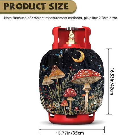 Magic Mushroom Propane Tank Cover 20lb Gas Tank Cylinder Cover for Outdoor Camping Yard Party Waterproof RV Gas Cylinder Storage Pocket Gift for Friends