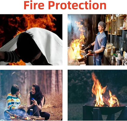 Fire Blanket 40"x40" - Reusable Emergency Fire Suppression for Kitchen, Grill, Home, Camping,Car,Fireplace, School, BBQ & Office (1 Pack)