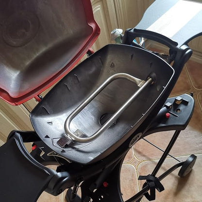 DELSbbq 7582 Cast Iron Grill Grate and 60040 Grill Burner for Weber Q100 Q120 Q1000 Q1200 Baby Q 386001 386002 516002 516001 50060001 5106000 Grills, Replacement Parts for 7644, 60040
