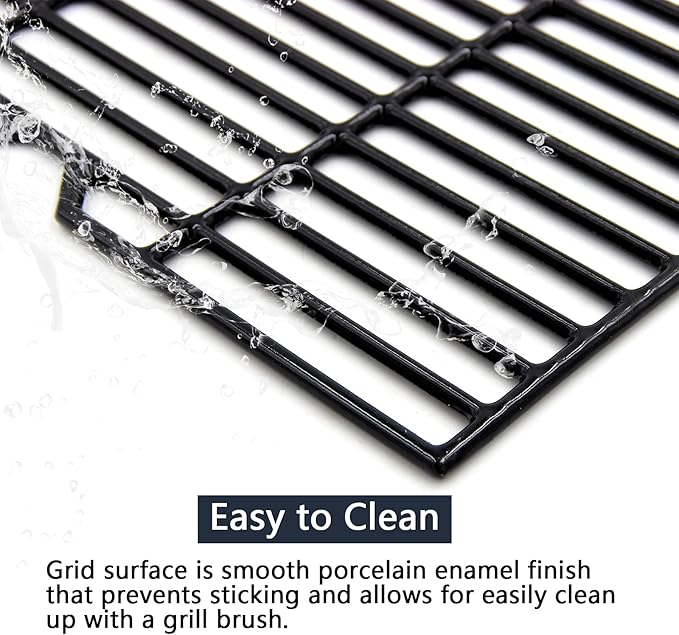 Hongso 16 7/8" Polished Porcelain Coated Cast Iron Grill Grates 463436215 Replacement for Charbroil 463420508 463440109 463439915 463434313 461471717 463436214 Thermos 461442114 Grill Models, 3-Pack