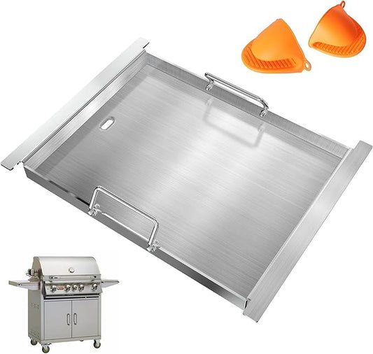 Half Size Griddle Insert for Blaze Grills 3, 4, 5 Burner Natural Grill, Flat Top Griddle Plate for Summerset Sizzler 32" & 40" and AOG 24'' T Series, RCS 32" Grill, 17.9''L x 14.5''W,Stainless Steel