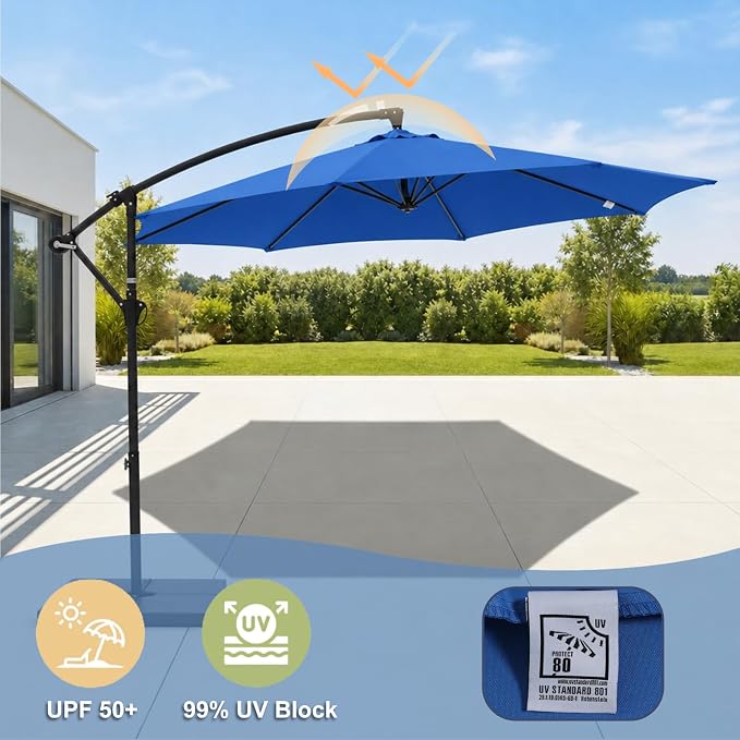 BPS Patio Umbrella Replacement Canopy for 10 ft 8 Ribs Table Umbrella, Outdoor Umbrella Replacement for Market Parasol, Canopy Only
