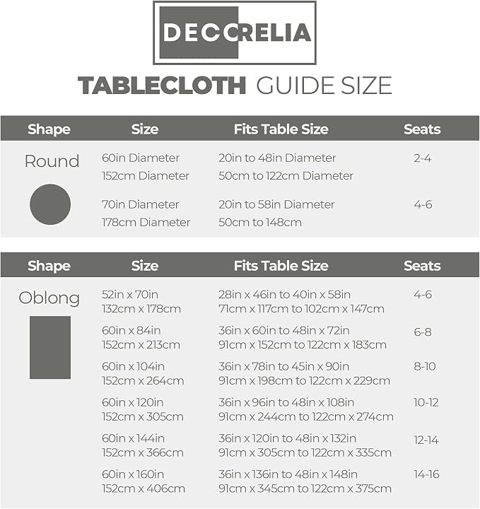 Decorelia Waterproof Faux Linen Tablecloth 60 Inch, Decorative Fabric Anti-Scratch Table Cloth Cover for Dining Table & Kitchen (Round (2-4 Seats), Dark Grey)