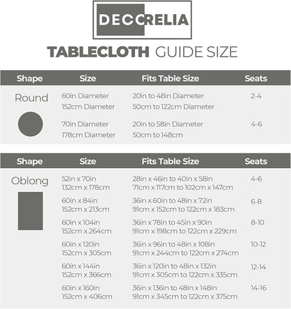 Decorelia Waterproof Faux Linen Tablecloth 60 Inch, Decorative Fabric Anti-Scratch Table Cloth Cover for Dining Table & Kitchen (Round (2-4 Seats), Dark Grey)