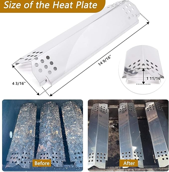 Grill Replacement Parts for Nexgrill 6 Burner 720-0898, 720-0898A, Nexgrill 5 Burner 720-0888, 720-0888N, Nexgrill 4 Burner 720-0830H, 720-0783E, 720-0830A. Grill Heat Plates Shield Tent, Burner Tubes