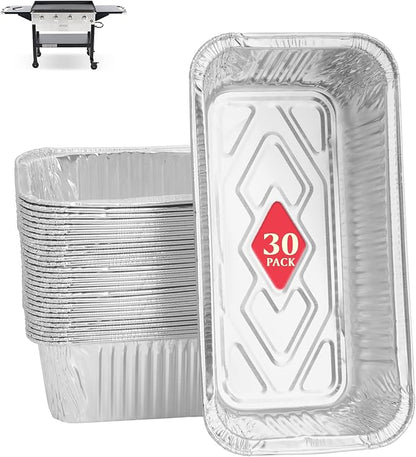 30-Pack Grease Tray Liners for Members Mark Griddle G70302-1, 980368270, G70301-1, 990001978, Aluminum Grill Drip Pan Liner for Members Mark 4 Burner & Pro-Series 5 Burner Outdoor Flat Top Gas Griddle