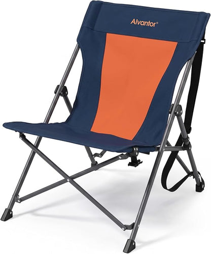 Alvantor® Camping Chair, High Back Folding Beach Chair Breathable for Outdoor, Ergonomic Backrest, Easy Use Portable Lawn Chair Seat for Travel, Fishing, Pinic, Sports Events, 20"x28"x28"