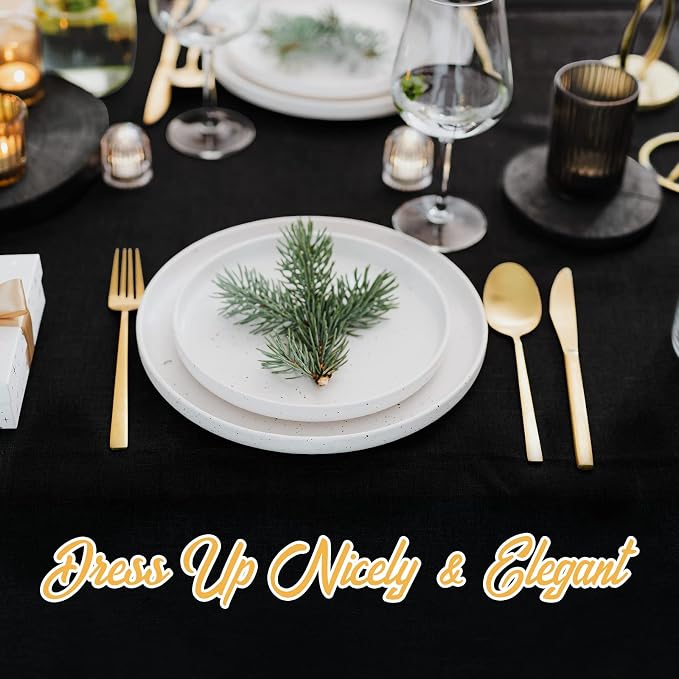 BRILLMAX 10 Pack Black Tablecloths 60x126 Inch for 8ft Rectangle Tables | 150 GSM Polyester Fabric, 15" Standard Drop, Water, Stain & Wrinkle Resistant Cloth Cover for Wedding Reception Banquet Party