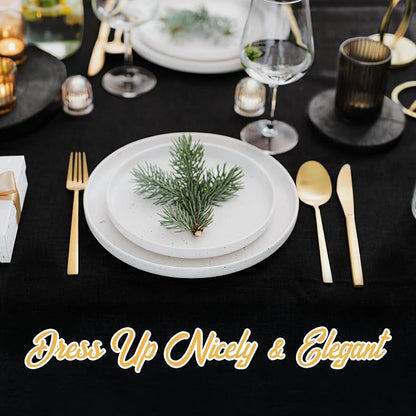 BRILLMAX 10 Pack Black Tablecloths 60x126 Inch for 8ft Rectangle Tables | 150 GSM Polyester Fabric, 15" Standard Drop, Water, Stain & Wrinkle Resistant Cloth Cover for Wedding Reception Banquet Party