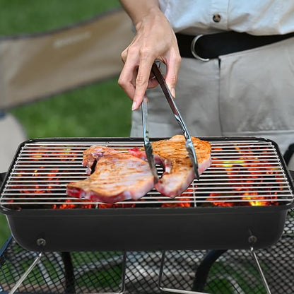 Portable Charcoal Grill,Tabletop Outdoor Barbecue Smoker with Thermometer,Heavy Duty Compact BBQ Grill for Camping,Backyard,Beach,Patio,Tailgating & Outdoor Cooking
