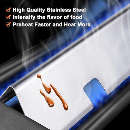 Uniflasy 7635 Flavorizer Bars and 69785 Grill Burner Tubes for Weber Spirit I & II 200 with Front Control, Spirit E210, E220, S210, S220, 15.3 Inch 7635 Flavor Bars and 69785 Burner,Stainless Steel