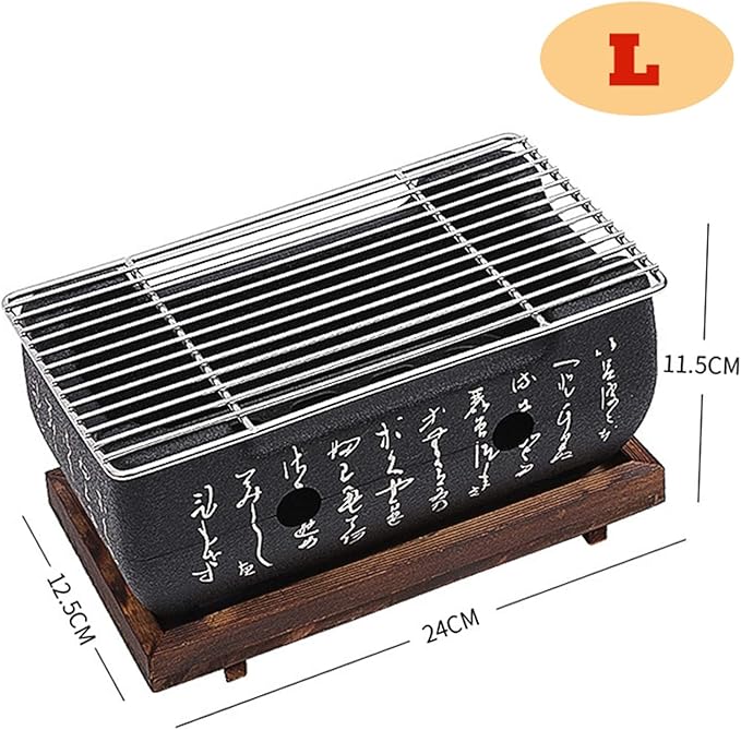 Charcoal Grill Mini Table-top Charcoal Grill Portable Japanese BBQ Grill Charcoal Stove with Wire Mesh Grill and Base Camping Travel