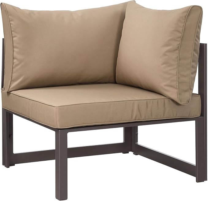 Modway Fortuna Aluminum Outdoor Patio Corner Chair in Brown Mocha (EEI-1518-BRN-MOC)