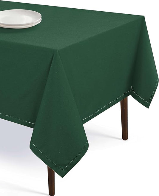 Tablecloth 100% Cotton 60"x84" Decorative Rectangle Washable Table Cloths Cover for Gifts, Home, Buffet, Wedding, Restaurant, Party - Olive Green