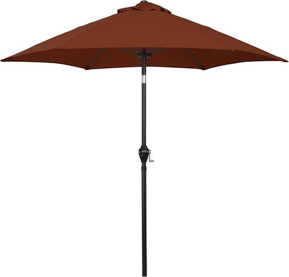 Sunline 7.5 ft Patio Umbrella with Crank & Push Button Tilt, Outdoor Market Umbrella with UV Protection & Wind Vent and Fiberglass Ribs, Metal Frame for Deck, Pool & Table, Brick