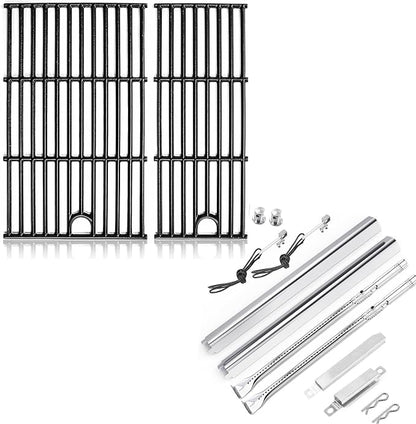 Grill Grates Kit for Char-Broil Performance 2 Burner 463630021 463655621 463655021 463655421 Replacement Parts for Charbroil 2 Burner Grill Cast Iron Cooking Grids Heat Plates Burner Tubes Igniter