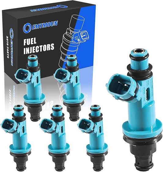 FJ963 Fuel Injectors Set of 6 for 2JZ 3.0L L6 – Lexus IS300 2001-2005, GS300 1998-2004, SC300 1998-2000 & Toyota Supra 1998 – Replacement 23250-46090 23209-46090