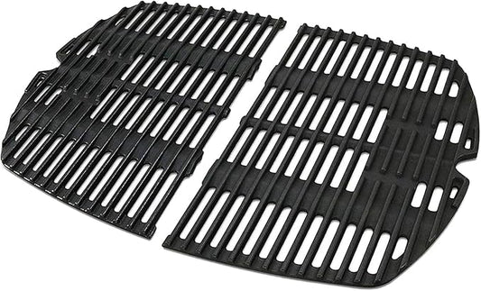7646 7584 Replacement Cooking Grates for Weber Q300 Q320 Q3000 Q3200 Series Gas Grills, Matte Cast Iron Cooking Grate Replacement Parts for Weber 7646 7584