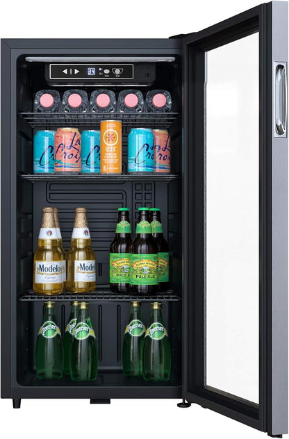 EdgeStar BWC121SSLT 18 Inch Wide 80 Can Capacity Ultra Low Temp Beverage Center | Freestanding, 80 Can Capacity, Ultra Low Temp, Reversible door, Digital Display, LED Light, Door Lock, Stainless Steel