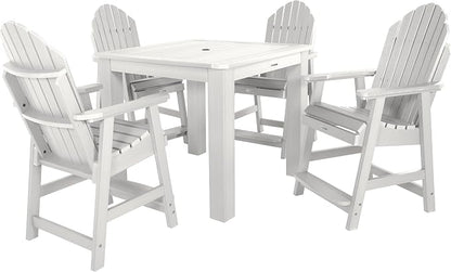 highwood AD-CNA44-WHE Hamilton 5 Piece Square Counter Height Dining Set, White