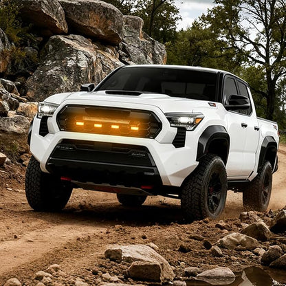 LED Grille Lights Fit for Toyota Tacoma 2024 2025 Trailhunter and TRD PRO, Amber Grille Light Strips, IP68 Waterproof Seal, Non-Destructive Installation, Off-Road Marker Light Kit, Car Accessories