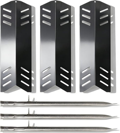 SafBbcue Grill Replacement Parts for Pit Boss Memphis Ultimate 4-in-1 Combo Grill, Porcelain Heat Plate Stainless Steel Burner for Pit Boss Memphis Ultimate Gas and Charcoal Combo Grill