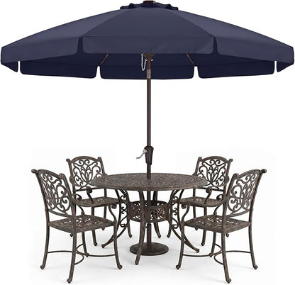 ABCCANOPY 10ft Scalloped Patio Umbrella, Outdoor Table Umbrella with Tilt and Crank, Fiberglass Ribs Deck Umbrella for Patio, Pool, Garden, Picnic (Tibetan Blue)