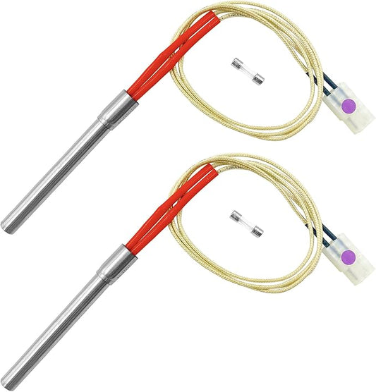 2-Pack Hot Rod Igniter Replacement for Traeger, Pit Boss, Camp Chef & Z Grills, Oklahoma Joe's – Heavy Duty AC Grill Heating Element Replaces 70112 BAC199 KIT0088 PG24-21 16801-20B