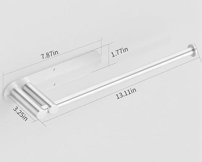 STWWO Under Cabinet Paper Towel Holder, Self Adhesive Paper Towel Rack | Brushed Nickel, Under Counter Under Sink Paper Towel Holder, Self-Adhesive or Wall Mounted, Fits Kitchens Bathrooms & RV