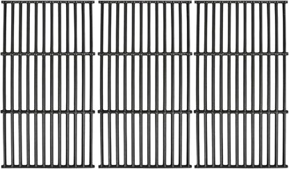 Hisencn Grill Cooking Grates for Char Griller Smokin' Champ 1733 and Chargriller 1722 Charcoal Grill, Cast Iron Smoker Replacement Grate Parts, Horizontal Smoker Grates for Chargriller (3-Pack)