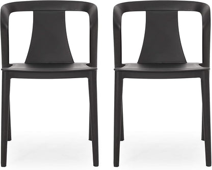 Christopher Knight Home Ianthe Outdoor Dining Chair (Set of 2), Black