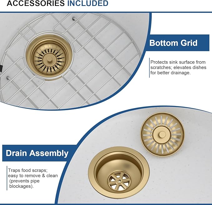 Mocoloo 18 Inch Round Bar Sink Undermount - White Granite Composite Quartz Prep Sinks Small Kitchen Sink for Island or RV