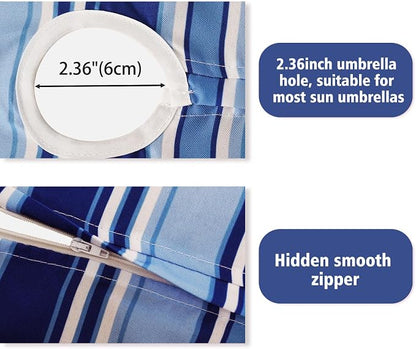 Outdoor Tablecloth with Umbrella Hole Elegant Zipper Patio Table Cloth for Outdoor Patio Garden Yard Decor