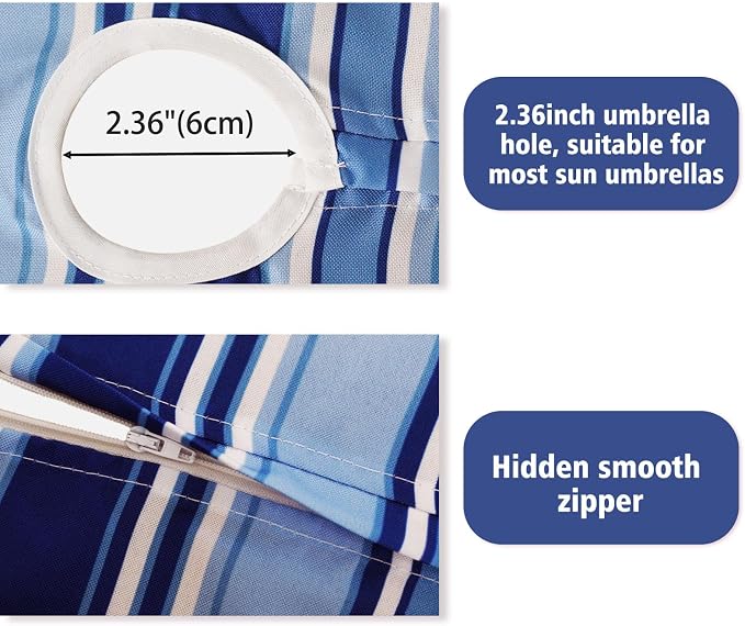 Outdoor Tablecloth with Umbrella Hole Elegant Zipper Patio Table Cloth for Outdoor Patio Garden Yard Decor