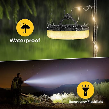 OGERY 3-Pack Camping String Lights, 4 in 1 Quick Storage 32.8FT Rechargeable Tent Lights String with 8 Lighting Modes, Hanging Waterproof Portable LED Lamp for Outdoor Patio Awning Party Essentials