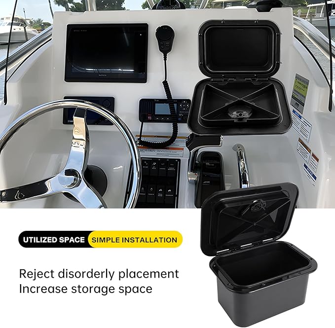 Marine Deck Access Hatch 10.63"×14.76" White/Black Rectangle Boat Hatch & Lid,Boat Deck Hatch Lids