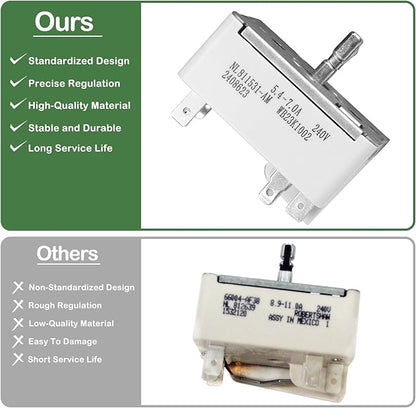 WB23K10002 Range Surface Element Switch/Burner Control Switch 8 Inch Replaces Parts: 1085974, AP3792881, PS953499, EAP953499 Compatible with GE