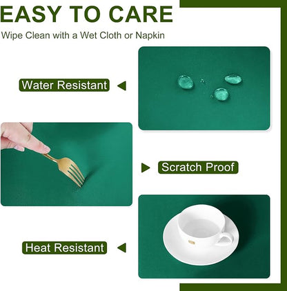 DWCN Square Christmas Tablecloth - 70 x 70 Inch - Waterproof Stain and Wrinkle Resistant Washable Table Cloth, Decorative Fabric Table Cover for Kitchen Dining Room Party, Emerald Green